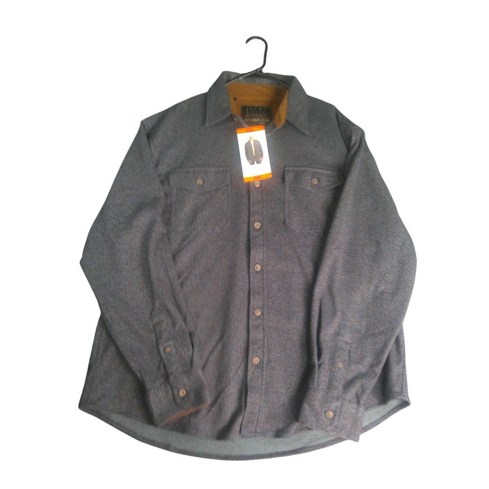 Jachs New York Men's XXL Blue Brown Herringbone Shirt Jacket NWT